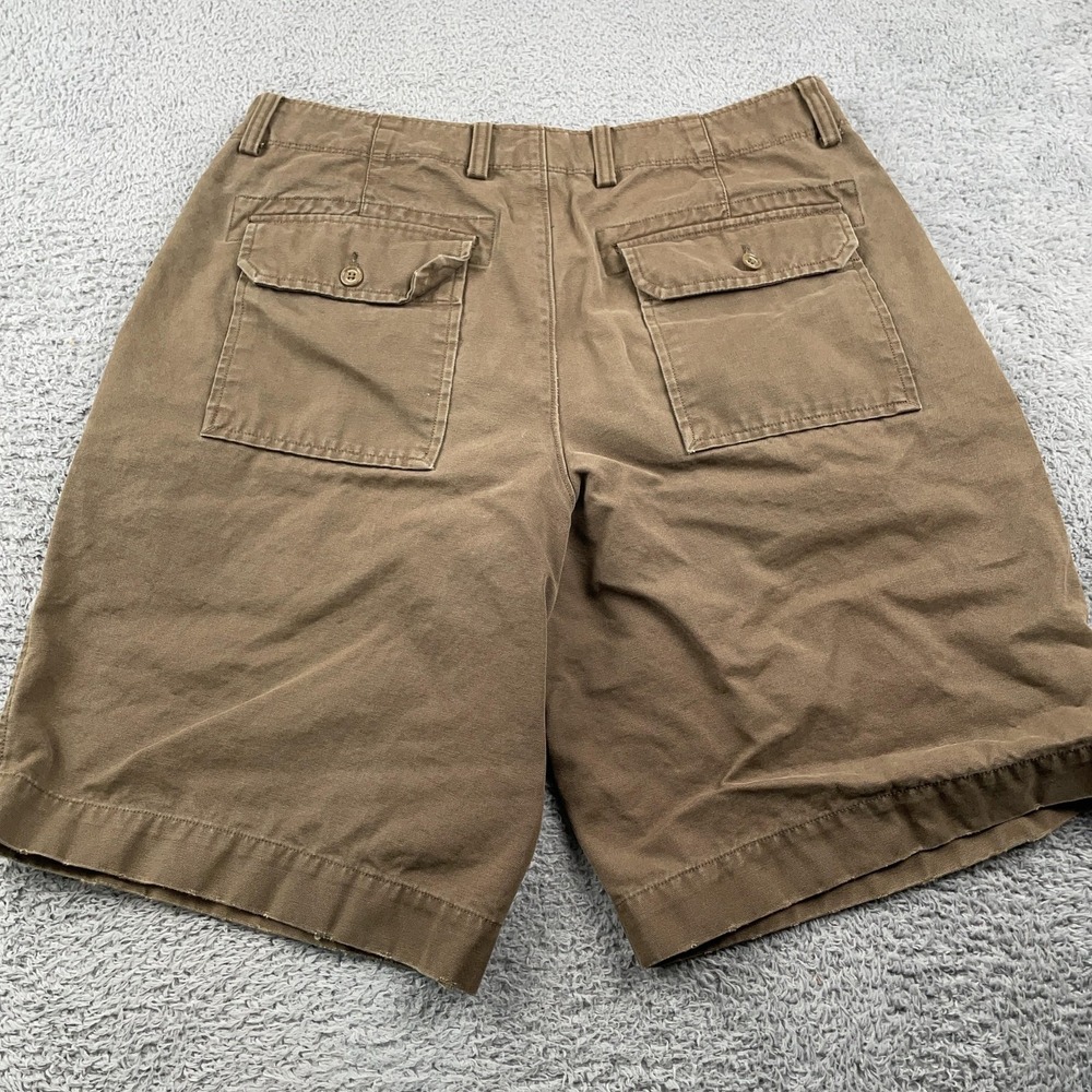 VINTAGE Banana Republic Shorts Mens 34 Brown Canvas Chino Flat Front Casual - Picture 4 of 11